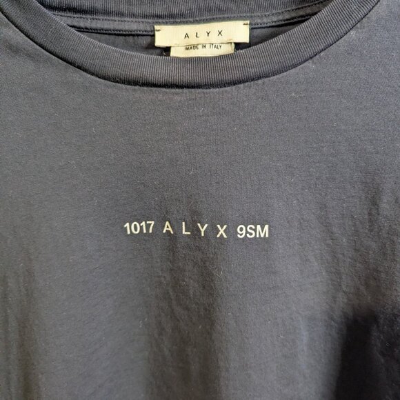 1017 ALYX 9SM Logo Print Cotton T-Shirt, Black, Men's Size - Picture 2 of 5